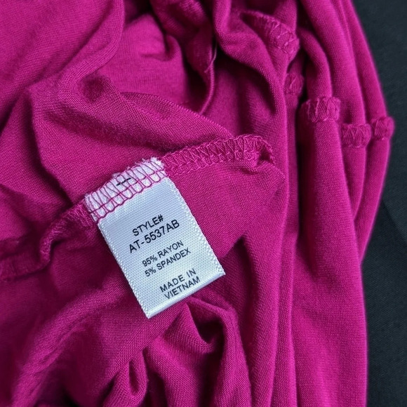 Pink tie front short sleeve blouse, XL - Picture 6 of 7